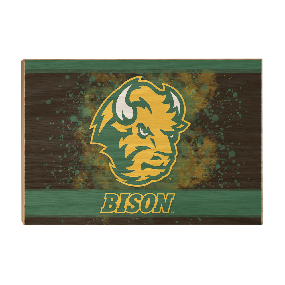 North Dakota State Bisons - Bison Art Deco - College Wall Art #Canvas