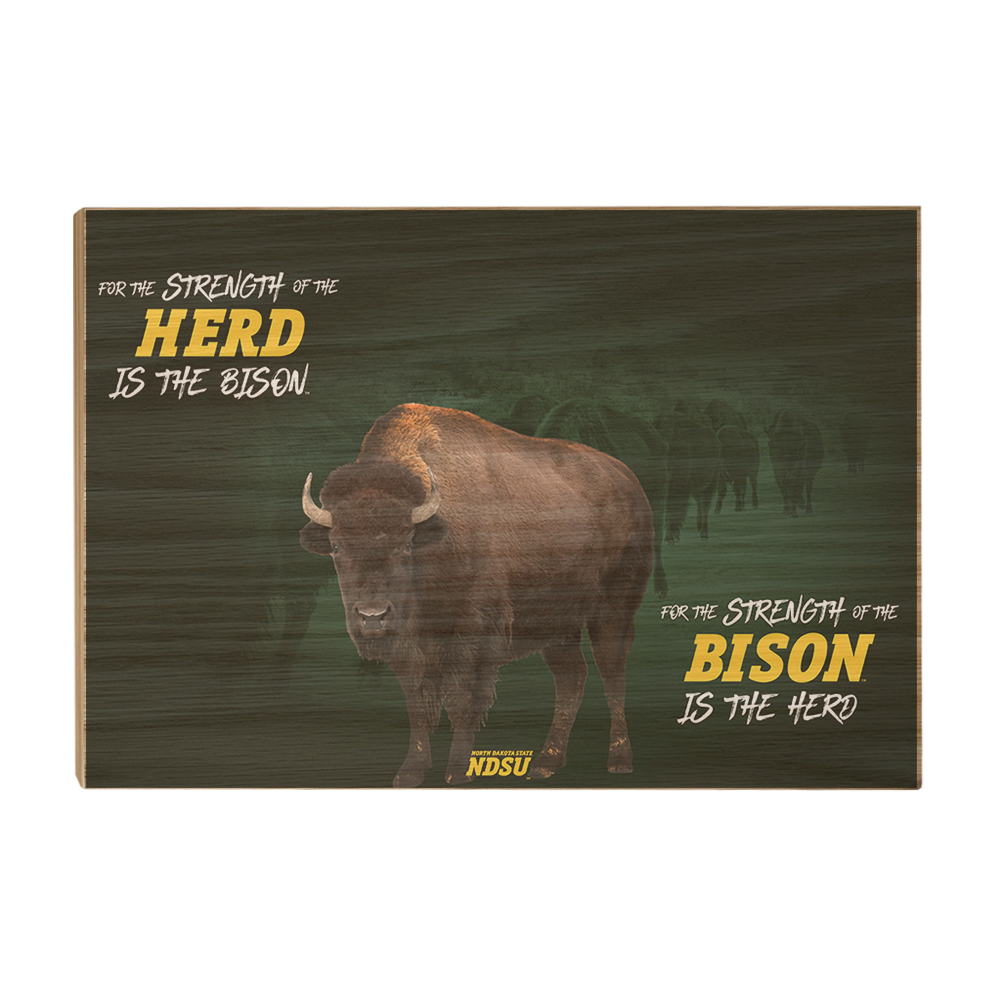 North Dakota State Bison - For the Strength of the Herd - College Wall Art #Canvas