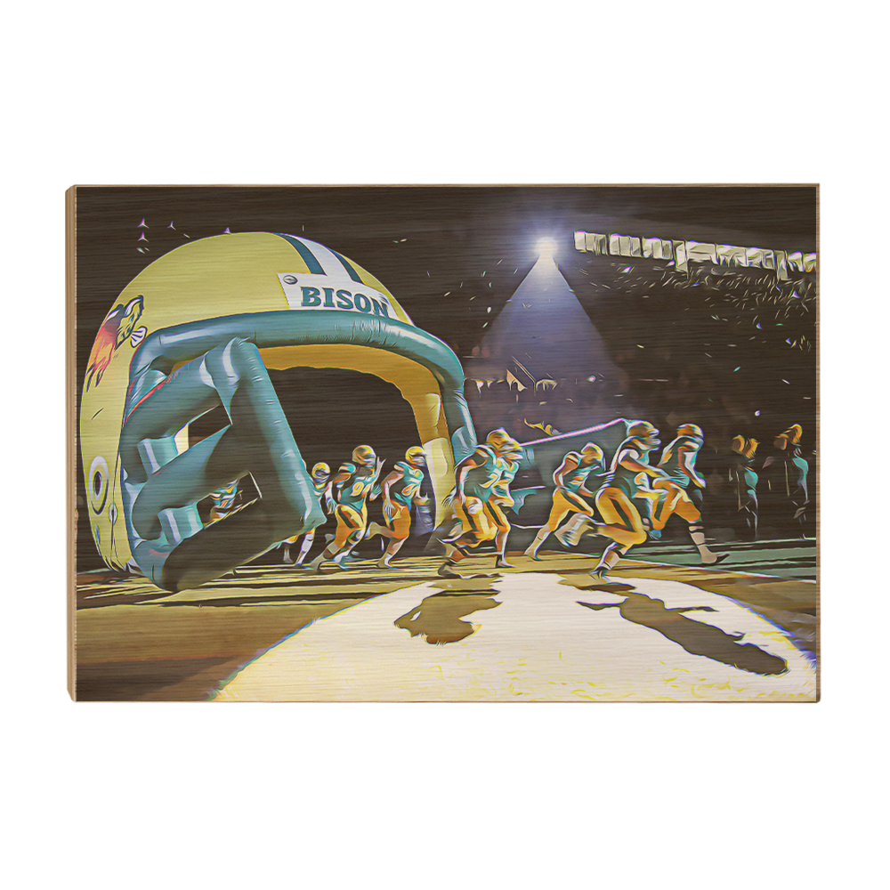 North Dakota State Bisons - Enter Bison Oil Painting - College Wall Art #Canvas