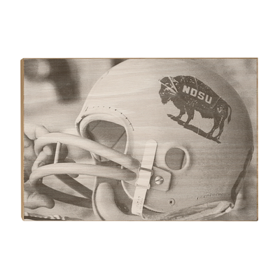 North Dakota State Bisons - Vintage 1960's NDSU Football Helmet - College Wall Art #Wood