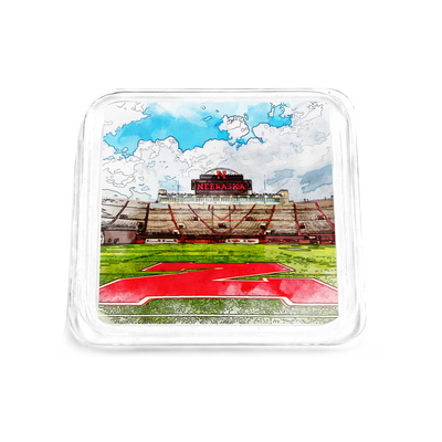 Nebraska Cornhuskers - Nebraska From the 50 Watercolor Drink Coaster