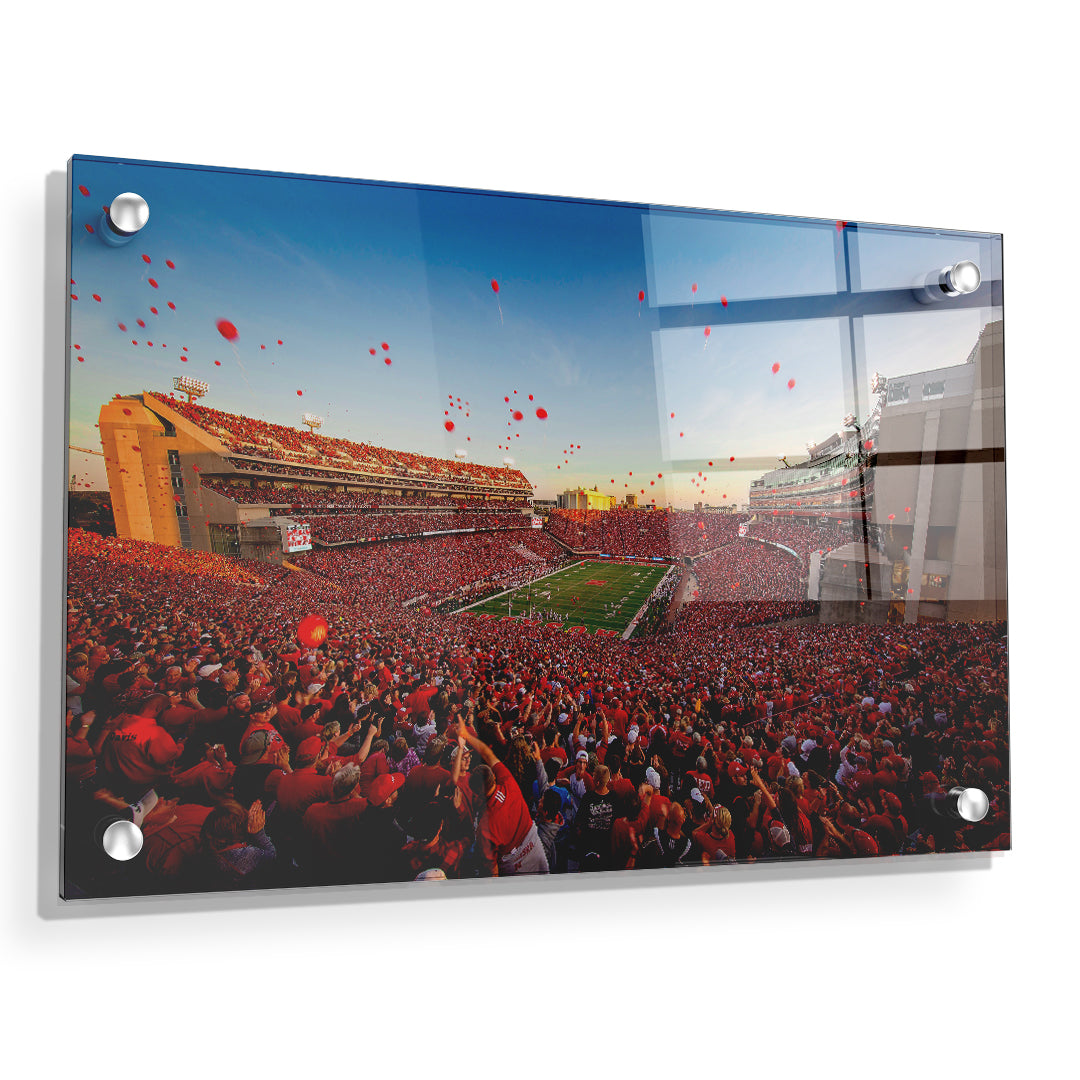 Nebraska - Red Balloons - College Wall Art #Canvas