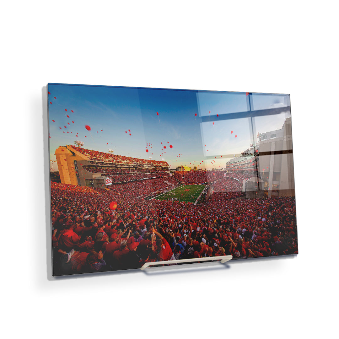 Nebraska - Red Balloons - College Wall Art #Canvas