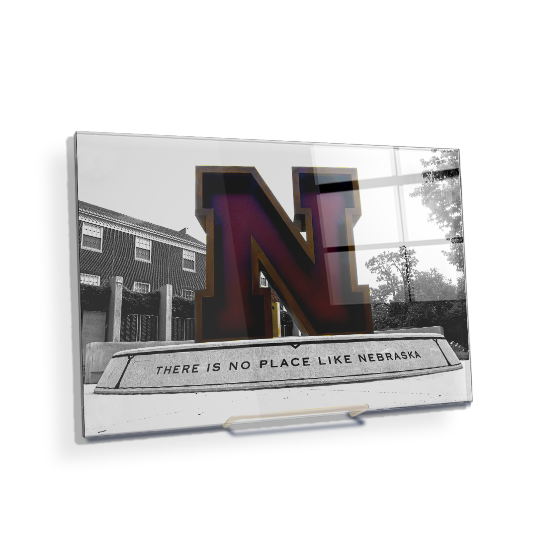 Nebraska Cornhuskers - There is no place like Nebraska Duotone - College Wall Art #Canvas