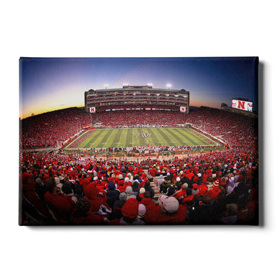 Nebraska - Birds Eye View of Memorial - College Wall Art #Canvas