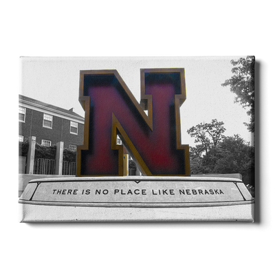 Nebraska Cornhuskers - There is no place like Nebraska Duotone - College Wall Art #Canvas