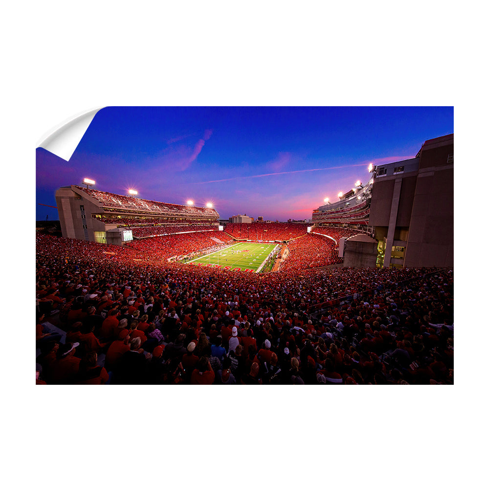 Nebraska - Memorial Sunset - College Wall Art #Canvas