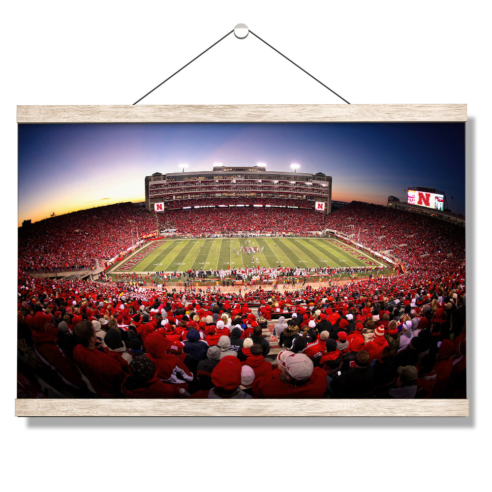 Nebraska - Birds Eye View of Memorial - College Wall Art #Canvas