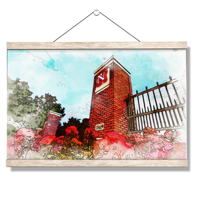 Nebraska Cornhuskers - Nebraska Gateway Watercolor - College Wall Art #Hanging Canvas