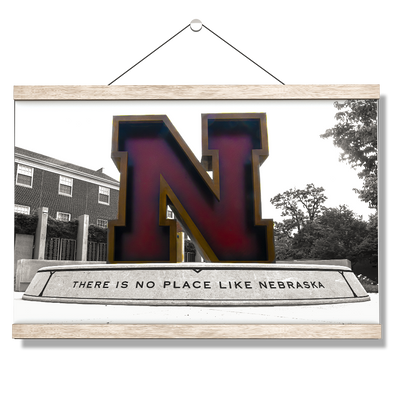 Nebraska Cornhuskers - There is no place like Nebraska Duotone - College Wall Art #Hanging Canvas