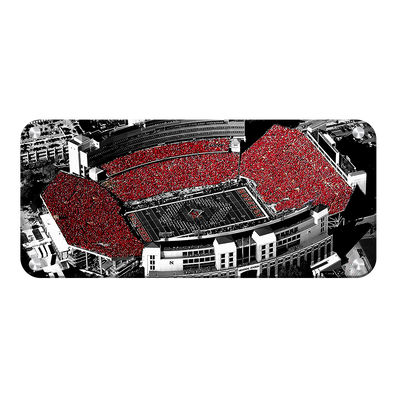 Nebraska Cornhuskers - Memorial Stadium Duotone Panoramic - College Wall Art #Metal