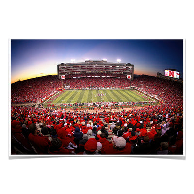 Nebraska - Birds Eye View of Memorial - College Wall Art #Poster