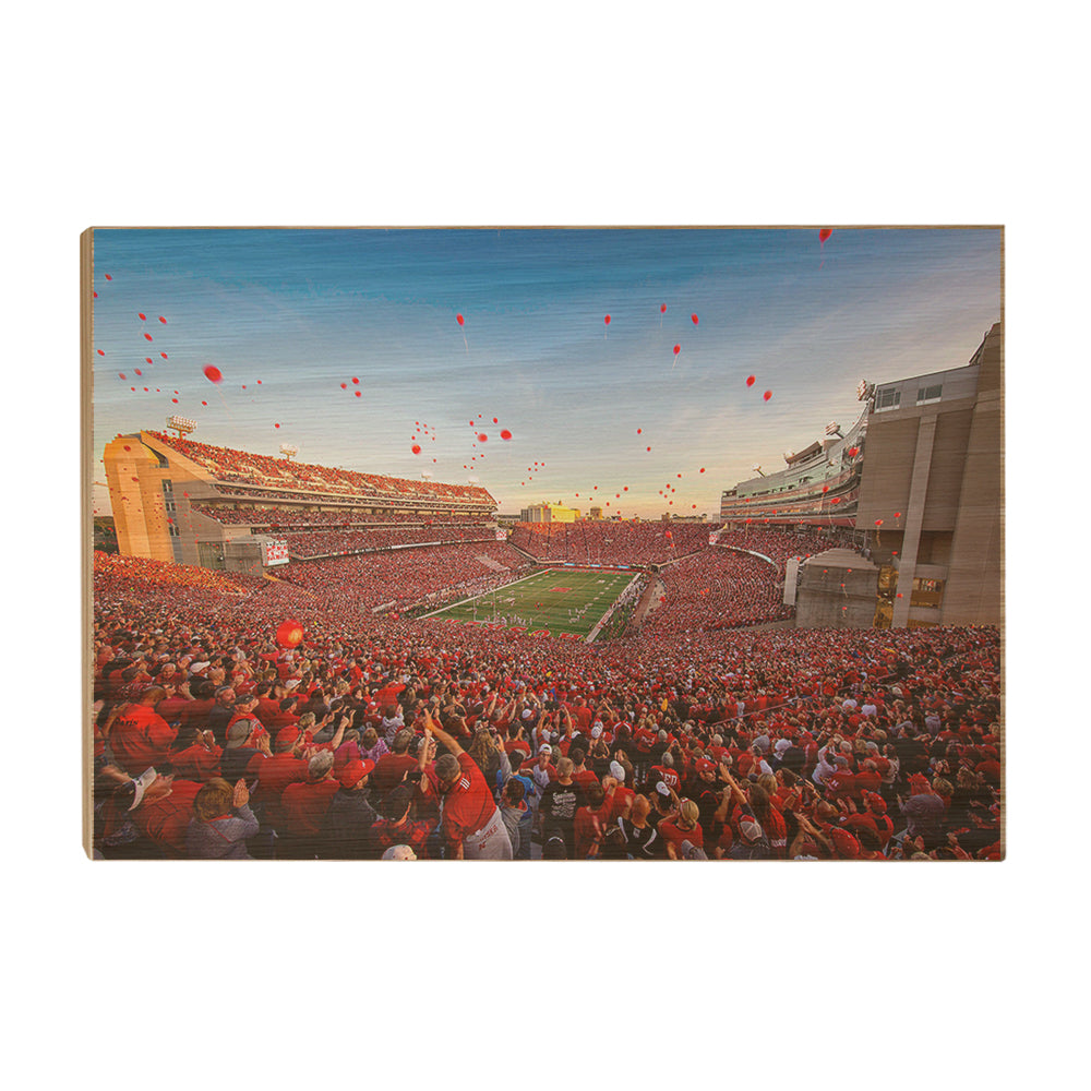 Nebraska - Red Balloons - College Wall Art #Canvas