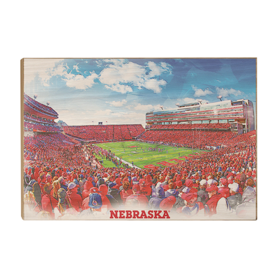 Nebraska Cornhuskers - Nebraska Paint - College Wall Art #Wood