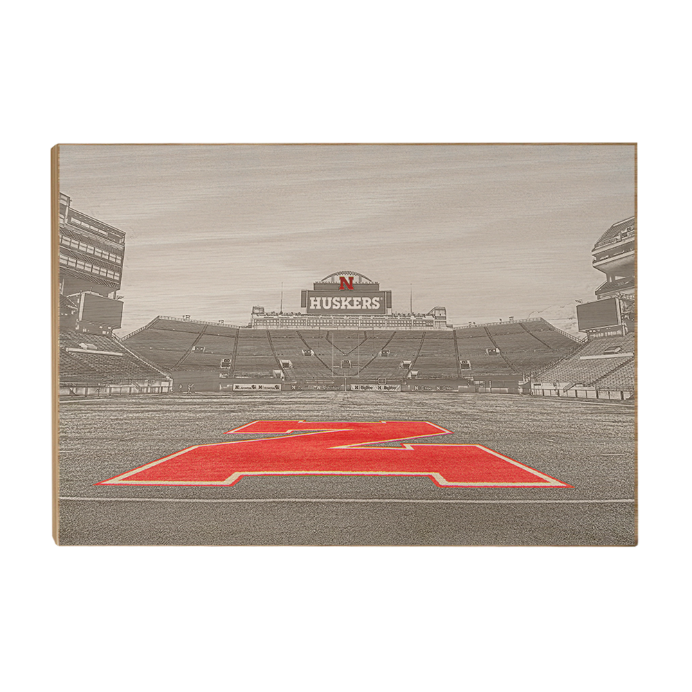 Nebraska Cornhuskers - Sketch from the 50 - College Wall Art #Canvas