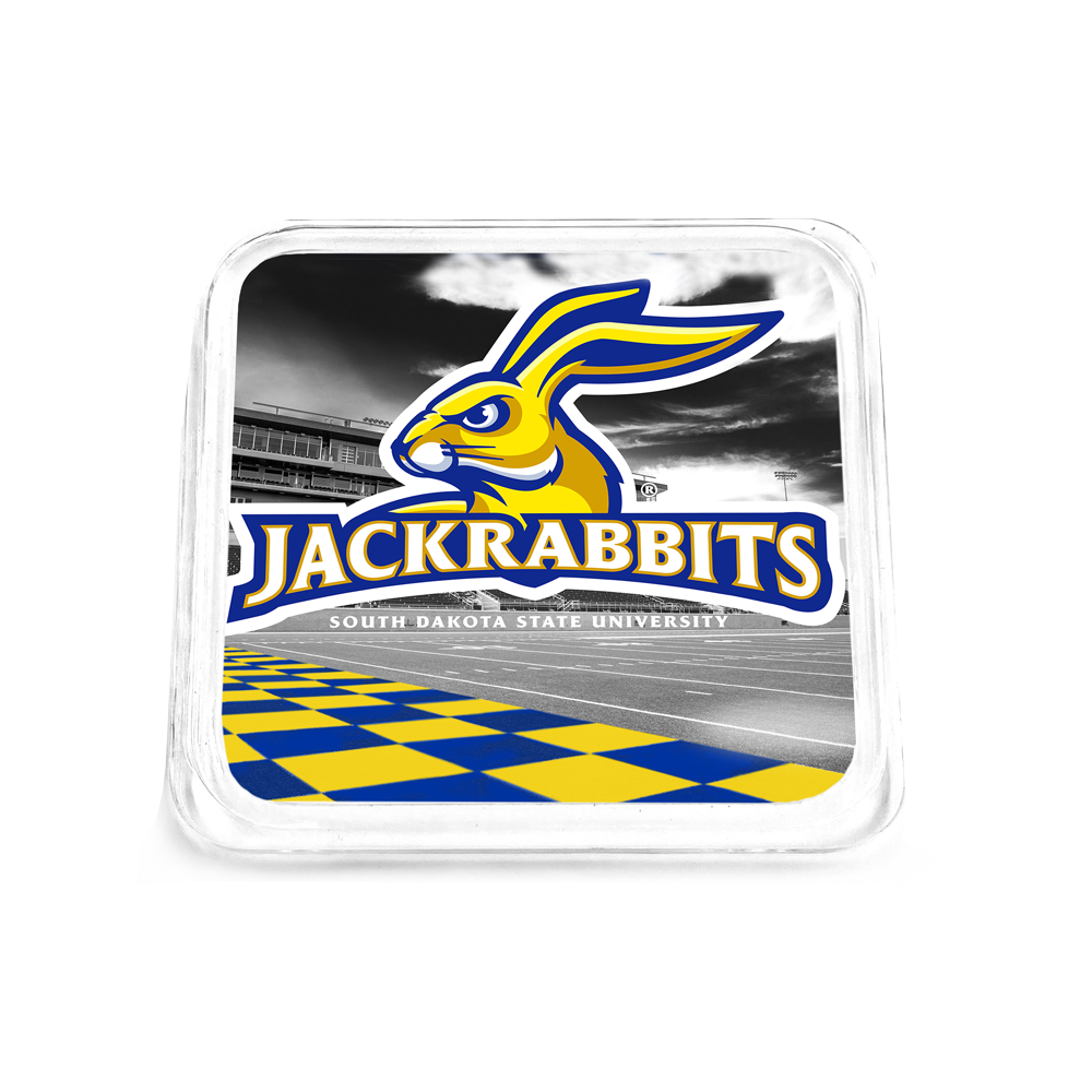 South Dakota State Jackrabbits - Jackrabbits Checkerboard End Zone Drink Coaster