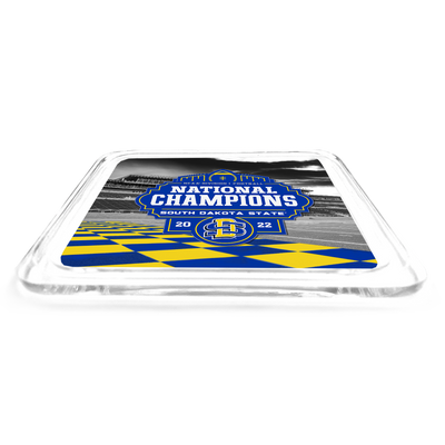 South Dakota State Jackrabbits - SDSU National Champions Checkerboard End Zone Drink Coaster