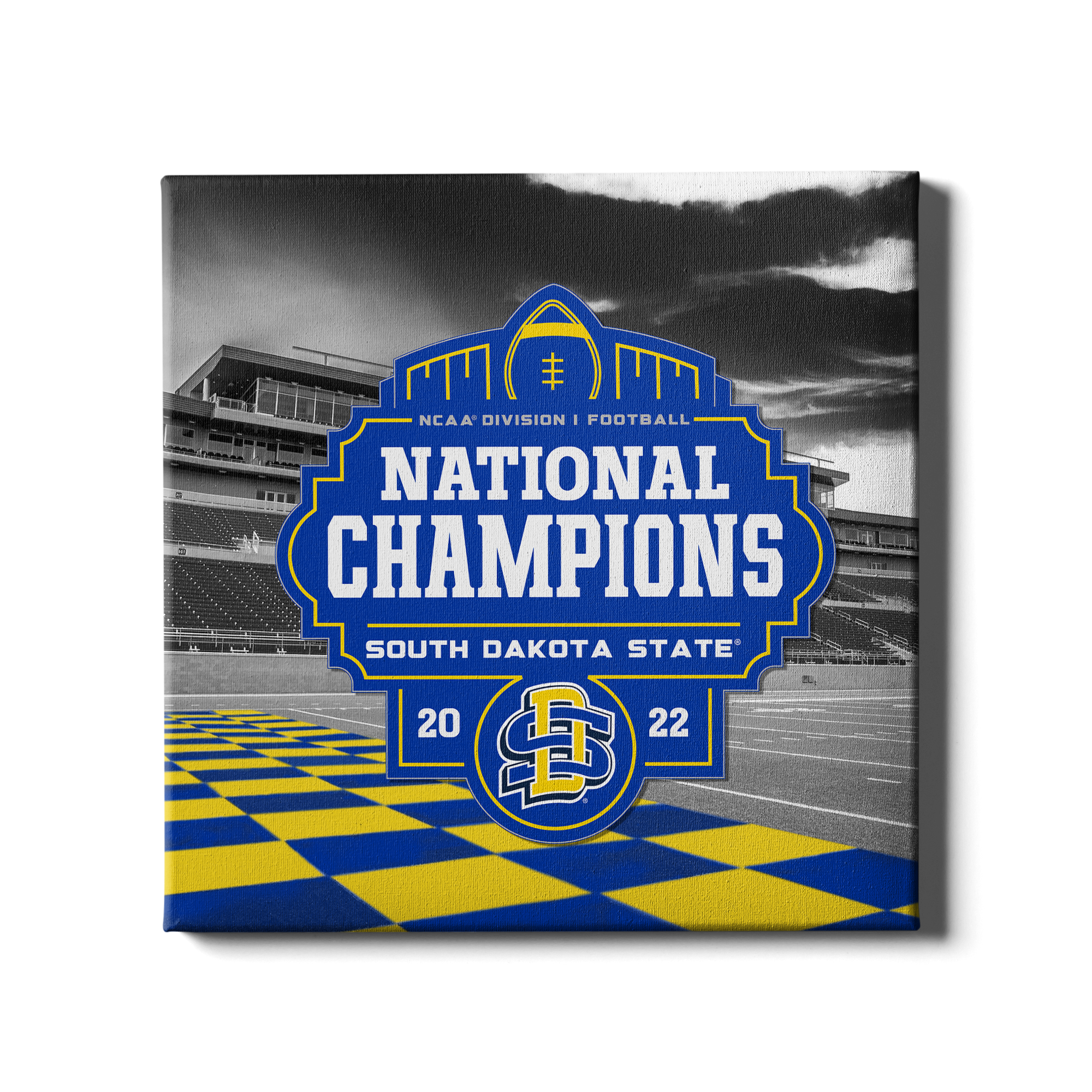 South Dakota State Jackrabbits - SDSU National Champions Checkerboard End Zone