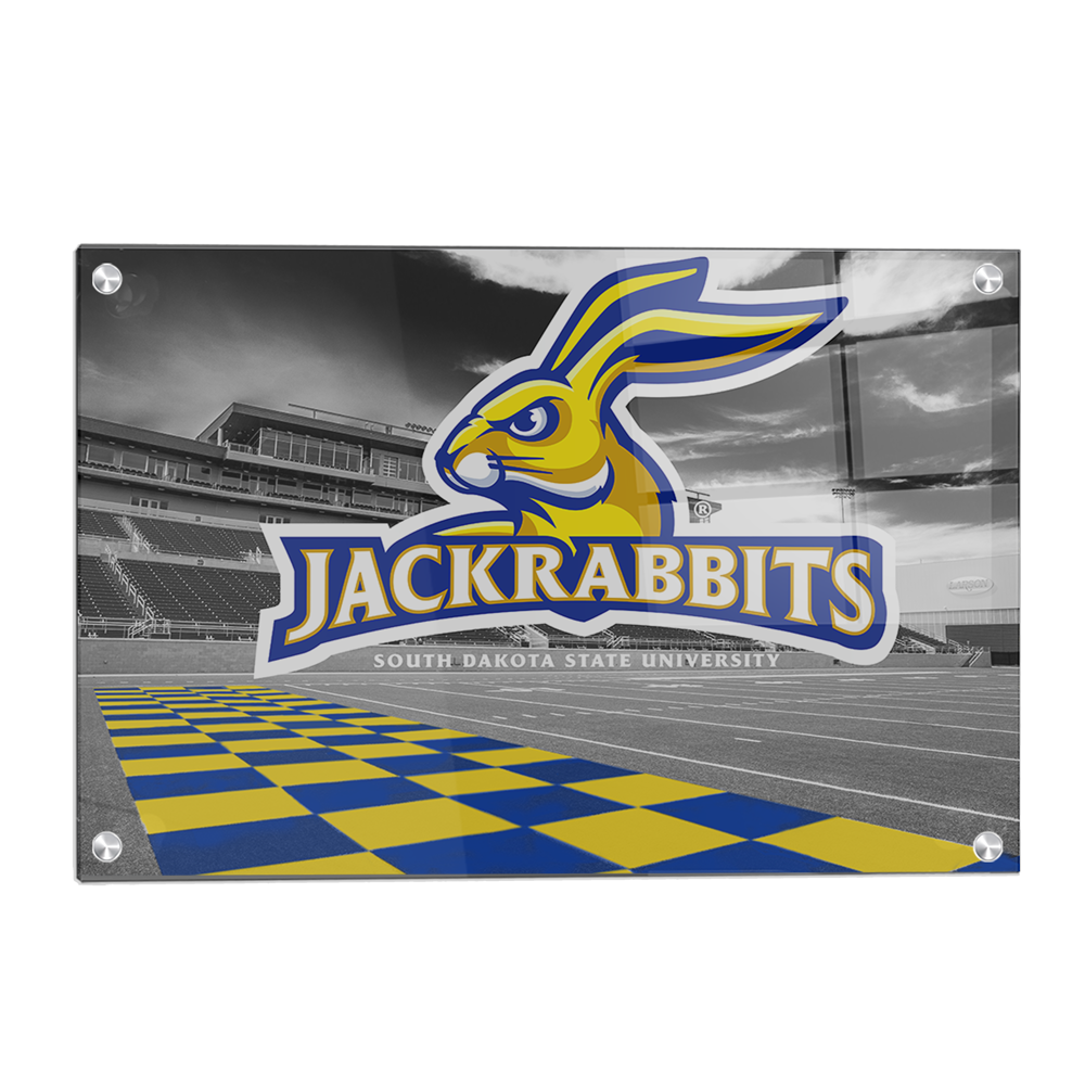 South Dakota State Jackrabbits - Jackrabbits Checkerboard End Zone - College Wall Art #Canvas