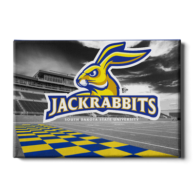 South Dakota State Jackrabbits - Jackrabbits Checkerboard End Zone - College Wall Art #Canvas