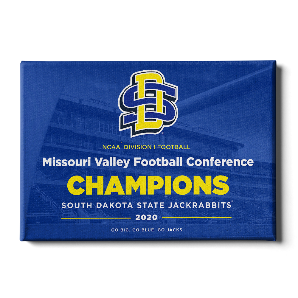 South Dakota State Jackrabbits - Missouri Valley Champion - College Wall Art #Canvas
