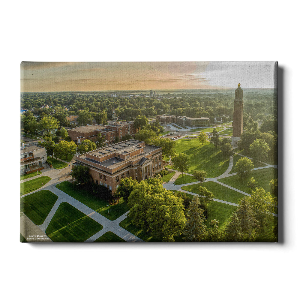 South Dakota State Jackrabbits - Sunrise Over Campus - College Wall Art #Canvas
