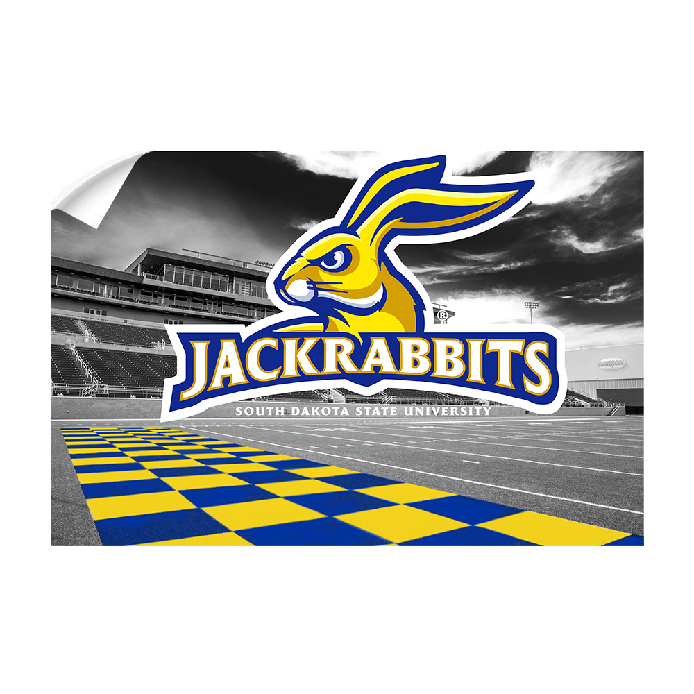 South Dakota State Jackrabbits - Jackrabbits Checkerboard End Zone - College Wall Art #Canvas