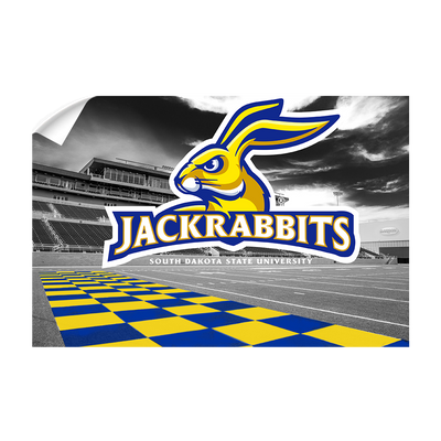 South Dakota State Jackrabbits - Jackrabbits Checkerboard End Zone - College Wall Art #Wall Decal