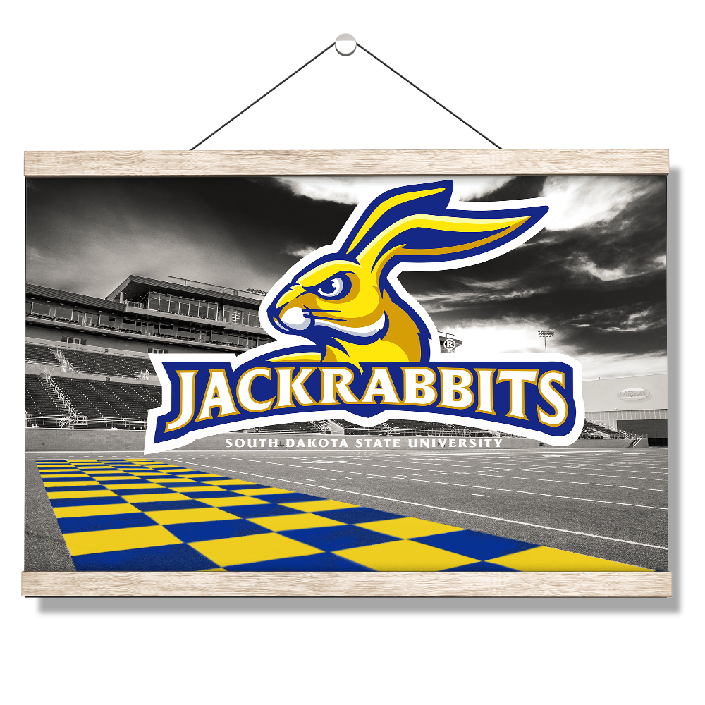 South Dakota State Jackrabbits - Jackrabbits Checkerboard End Zone - College Wall Art #Canvas