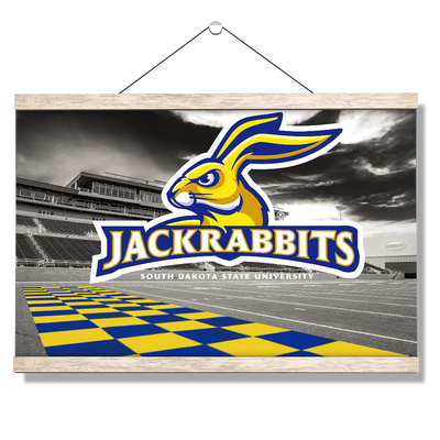 South Dakota State Jackrabbits - Jackrabbits Checkerboard End Zone - College Wall Art #Hanging Canvas