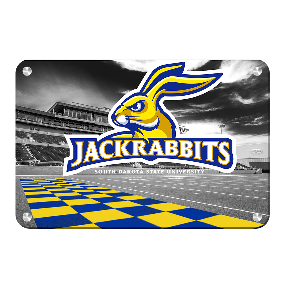 South Dakota State Jackrabbits - Jackrabbits Checkerboard End Zone - College Wall Art #Canvas