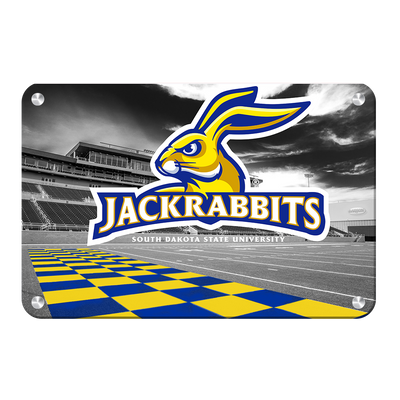 South Dakota State Jackrabbits - Jackrabbits Checkerboard End Zone - College Wall Art #Metal