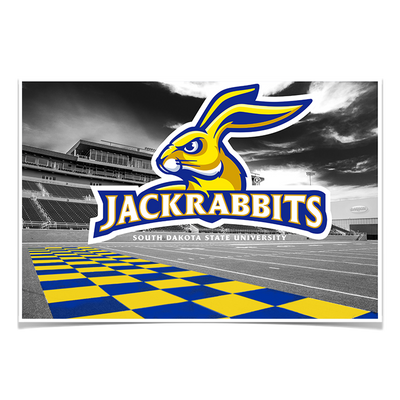 South Dakota State Jackrabbits - Jackrabbits Checkerboard End Zone - College Wall Art #Poster