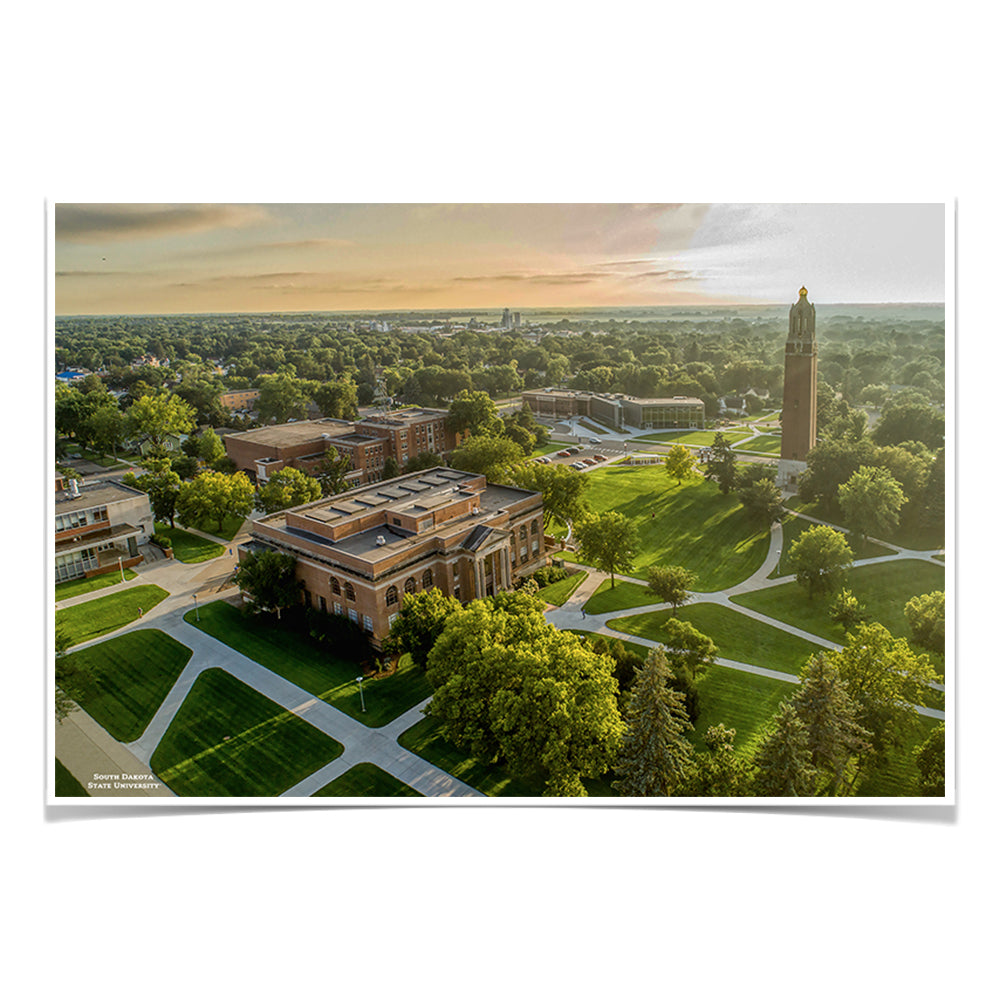 South Dakota State Jackrabbits - Sunrise Over Campus - College Wall Art #Canvas