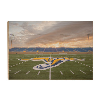 South Dakota State - Jackrabit Sunset - College Wall Art #Wood
