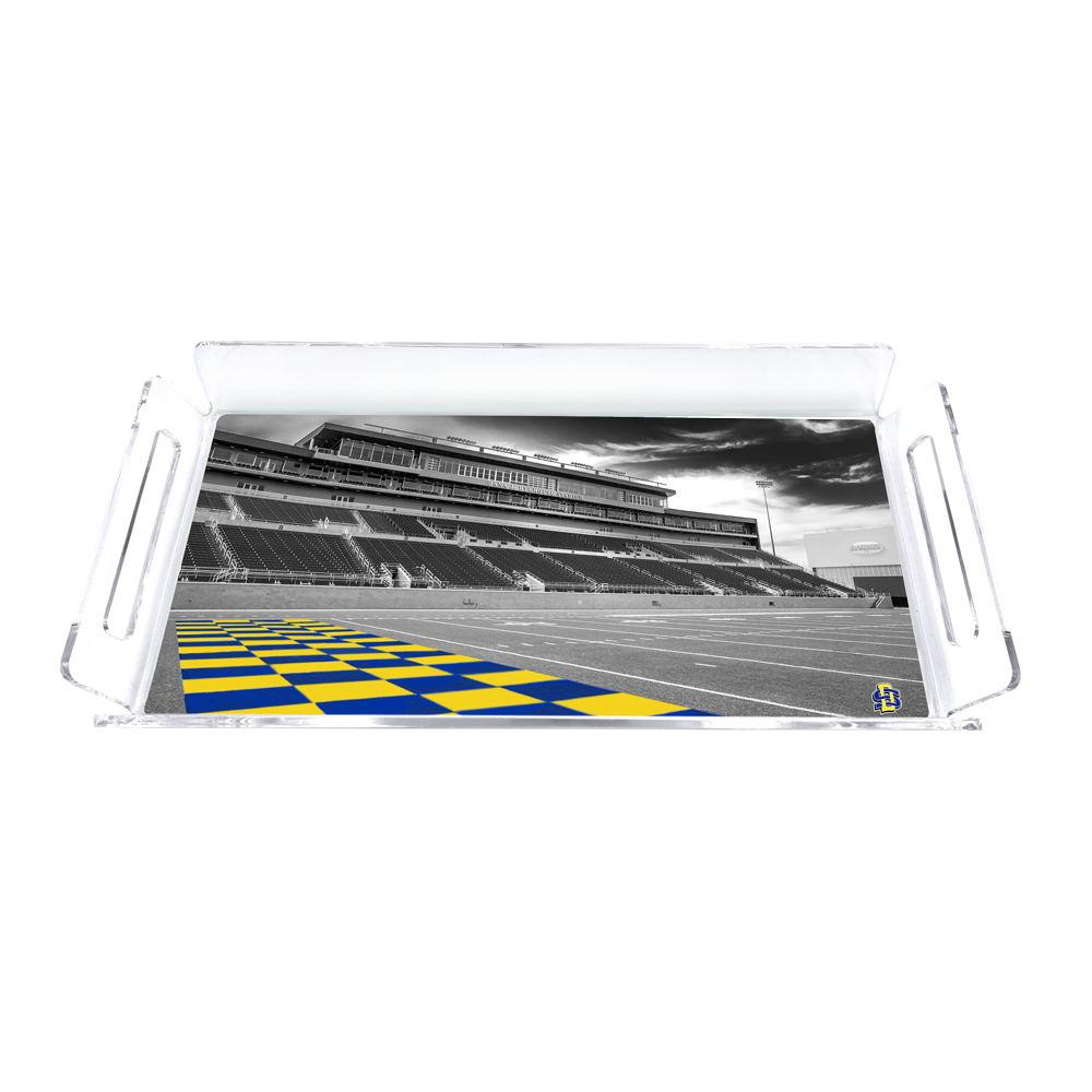 South Dakota State Jackrabbits - Checkerboard End Zone Decorative Serving Tray