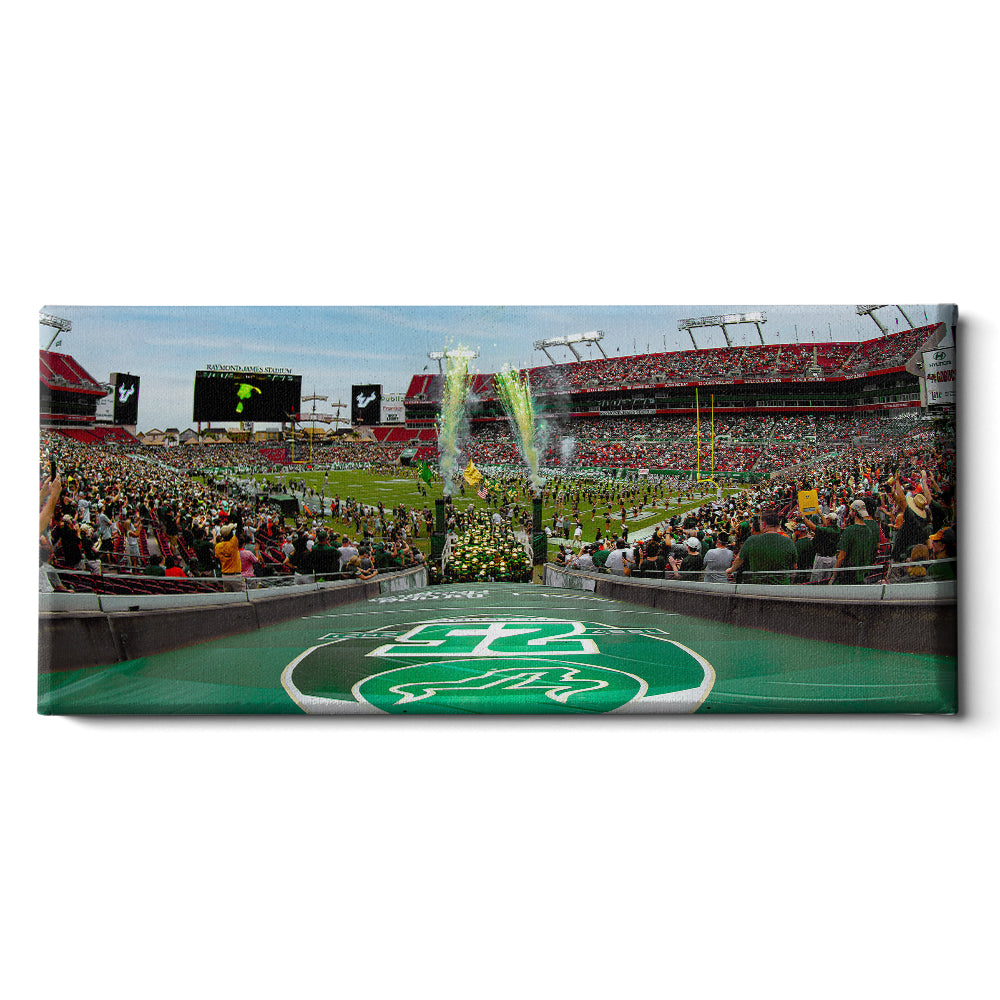 USF Bulls - Enter USF Bulls 25th Football Anniversary Panoramic - College Wall Art #Canvas