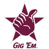 Texas  A&M - Gig 'Em Two Layer Dimensional