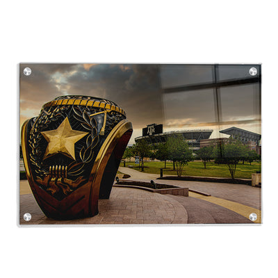 Texas A&M - The Aggie Ring Sunrise - College Wall Art #Acrylic