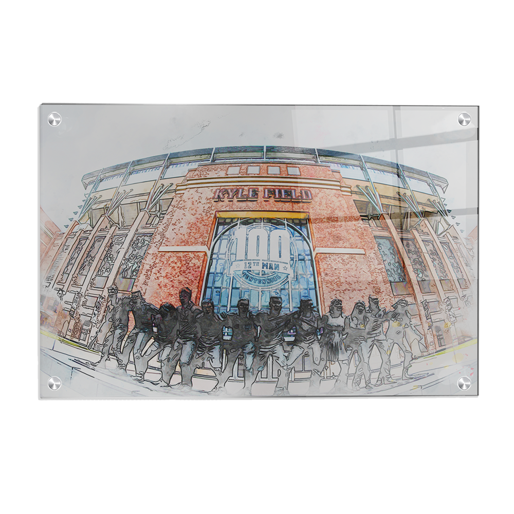 Texas A&M - War Hymm 12th Man Centenial - College Wall Art #Canvas