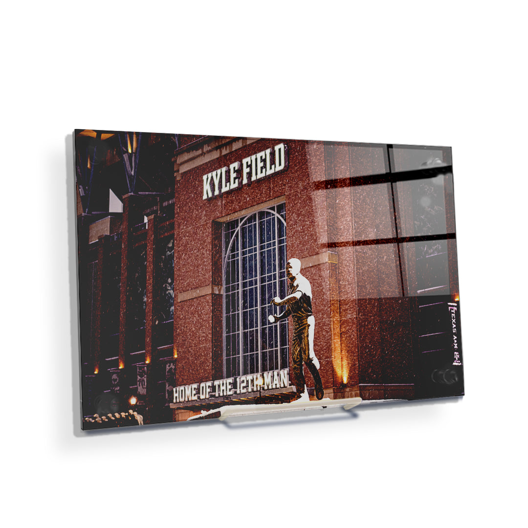 Texas A&M - Kyle Field Home of the 12th Man Winter Storm - College Wall Art #Canvas