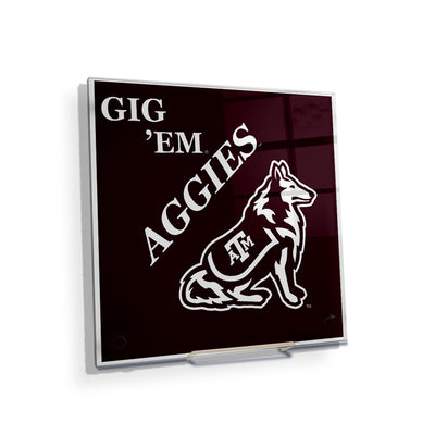 Texas A&M - GIG 'EM Aggies Reveille - College Wall Art #Acrylic Mini