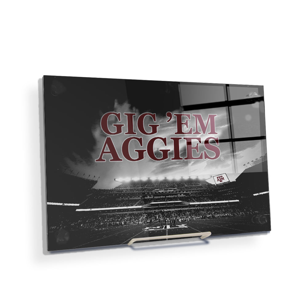 Texas A&M - GIG 'EM Aggies Kyle Field - College Wall Art  #Canvas