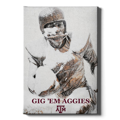 Texas A&M - Football Snow - College Wall Art #Canvas