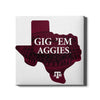 Texas A&M - GIG 'EM Aggies -  College Wall Art  #Canvas