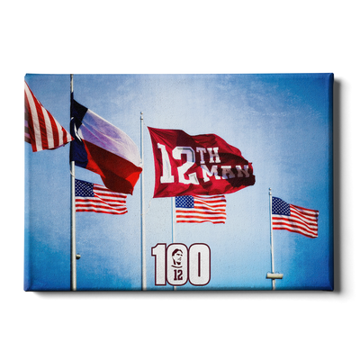 Texas A&M - 12th Man Flag Centenial - College Wall Art #Canvas