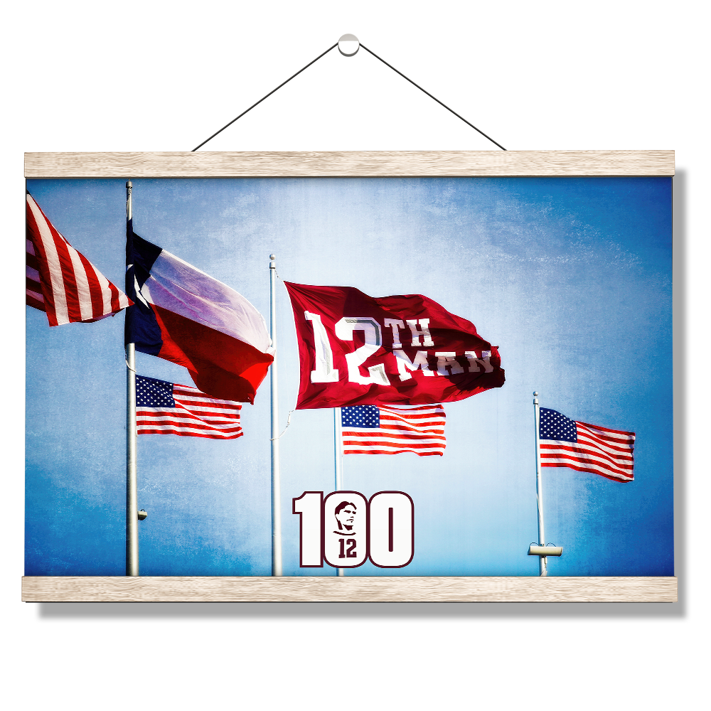Texas A&M - 12th Man Flag Centenial - College Wall Art #Canvas