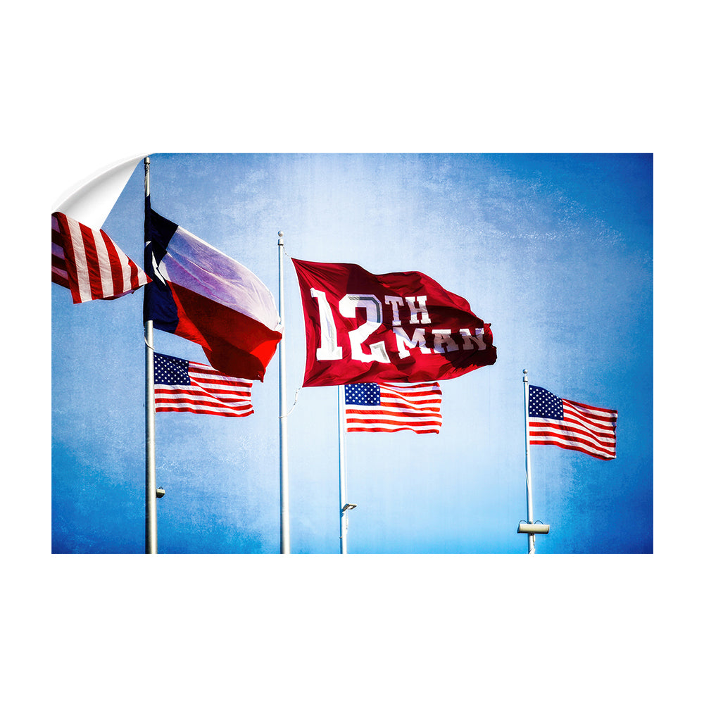 Texas A&M - 12th Man Flags - College Wall Art #Canvas