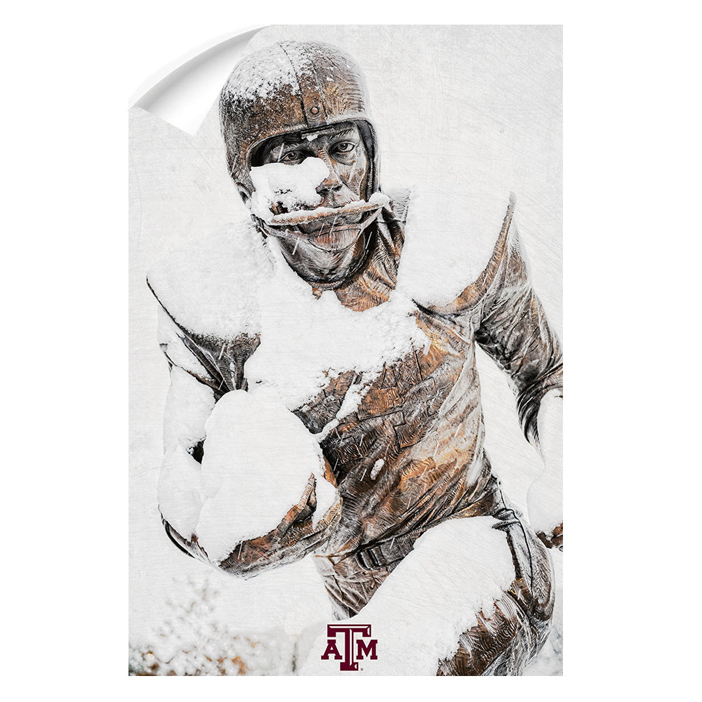 Texas A&M - Football Snow - College Wall Art #Canvas