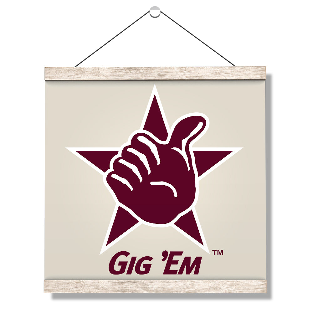 Texas A&M - Gig 'Em - College Wall Art #Canvas